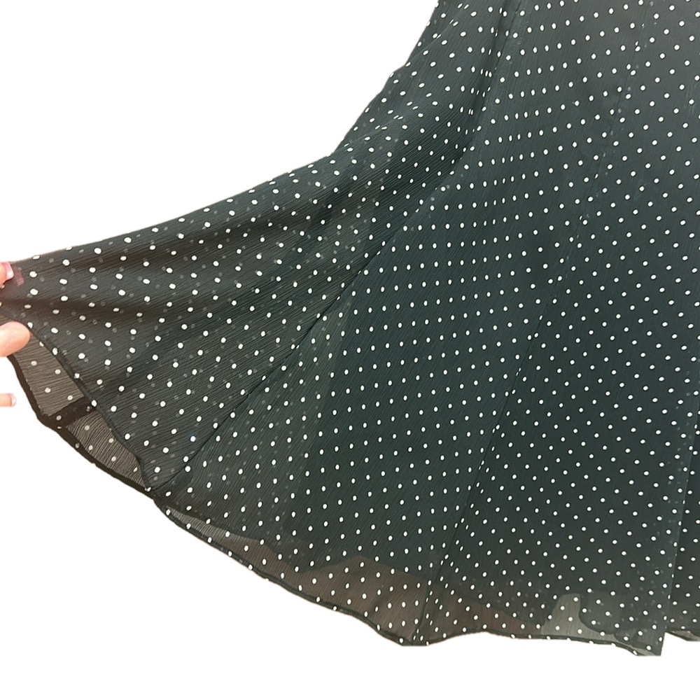 Liz & Co. Black Polka Dot Midi Skirt - Picture 2 of 6